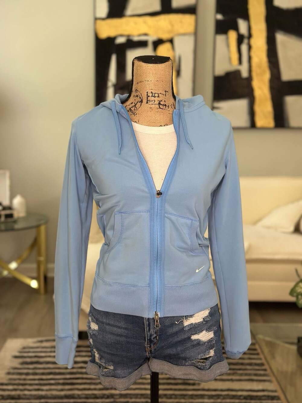 Nike Full-Zip Hoodie Size S Blue FIT DRY